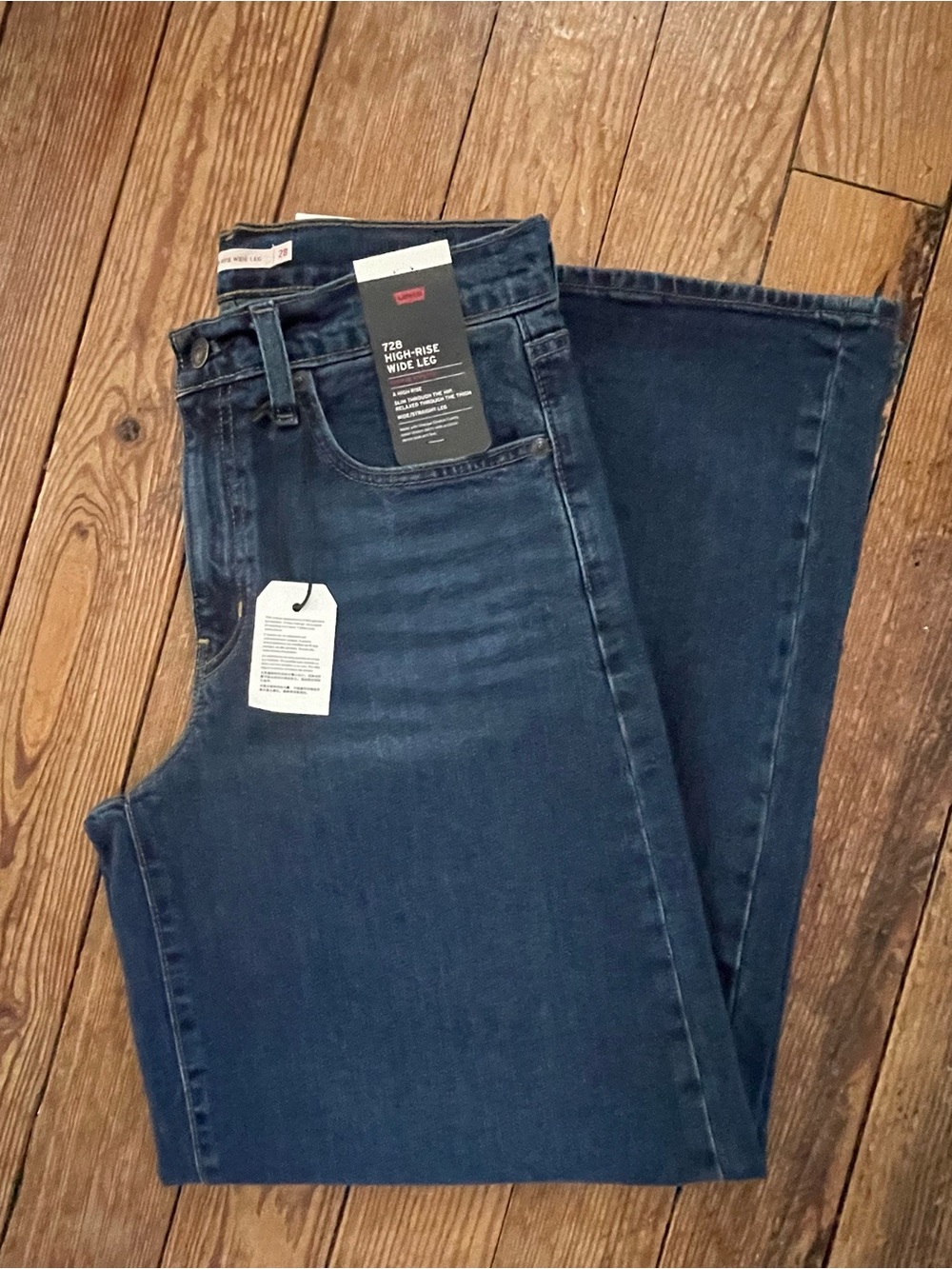 Levi's 728 High-Rise Wide Leg Jeans - Dark Blue